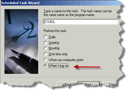 Image:Subscribing to ClickBook with Outlook 2003